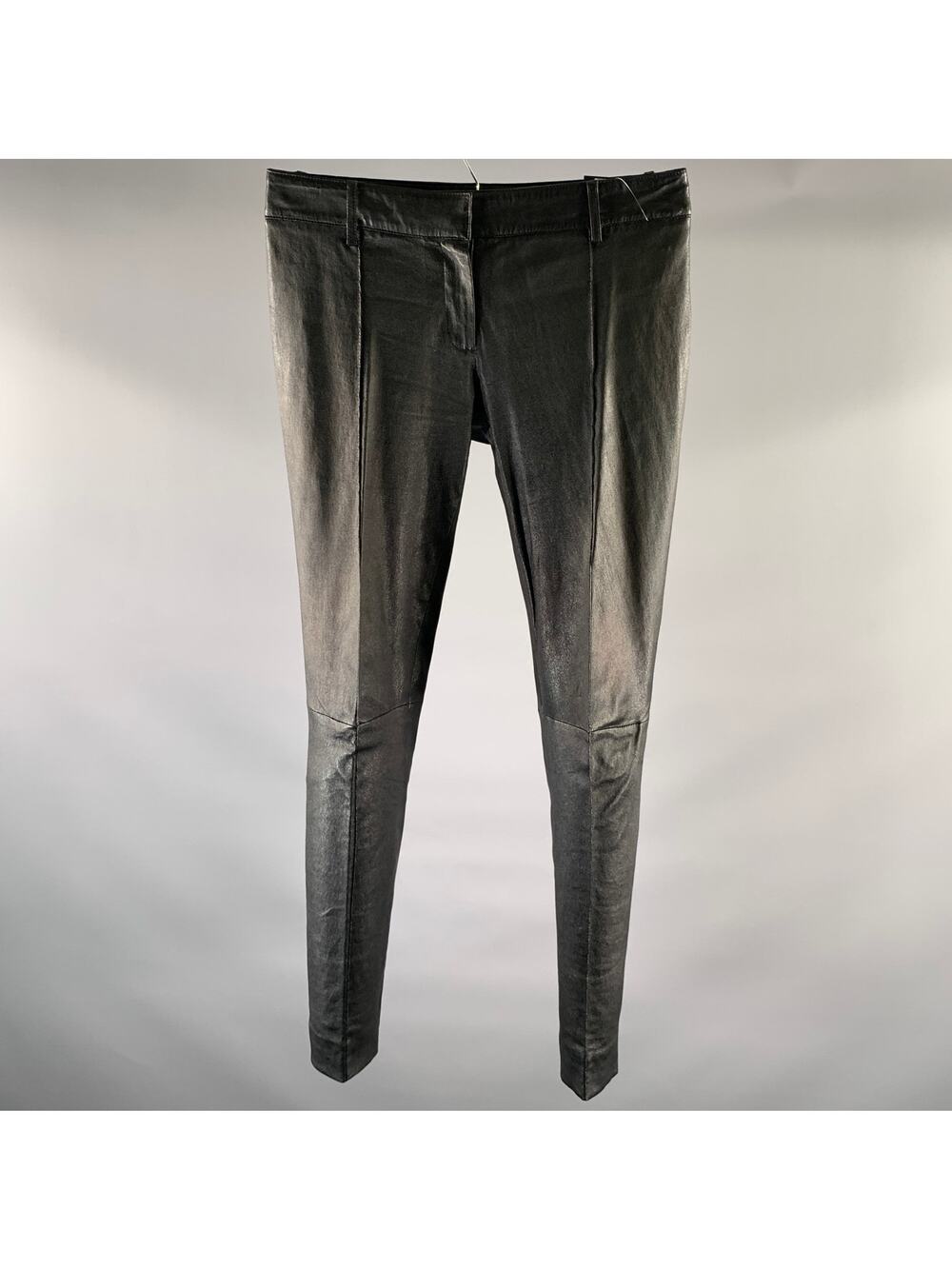 BALENCIAGA Size 8 Black Leather Lambskin Slim Fit Casual Pants